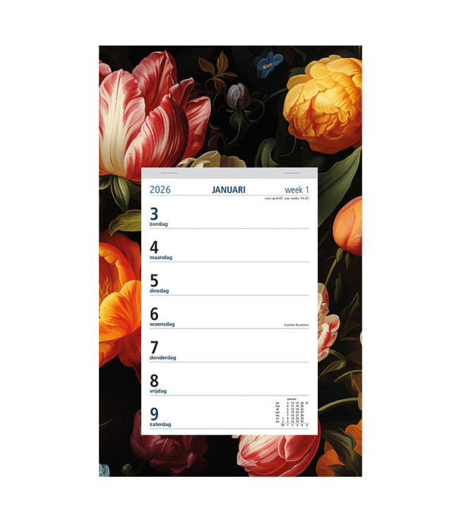 351-05-001: 12x Weekkalender 2026 op dessin schild