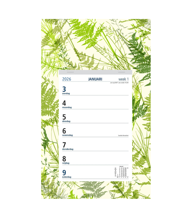351-DZ: 48x Weekkalender 2026 op dessin schild - 1 doos