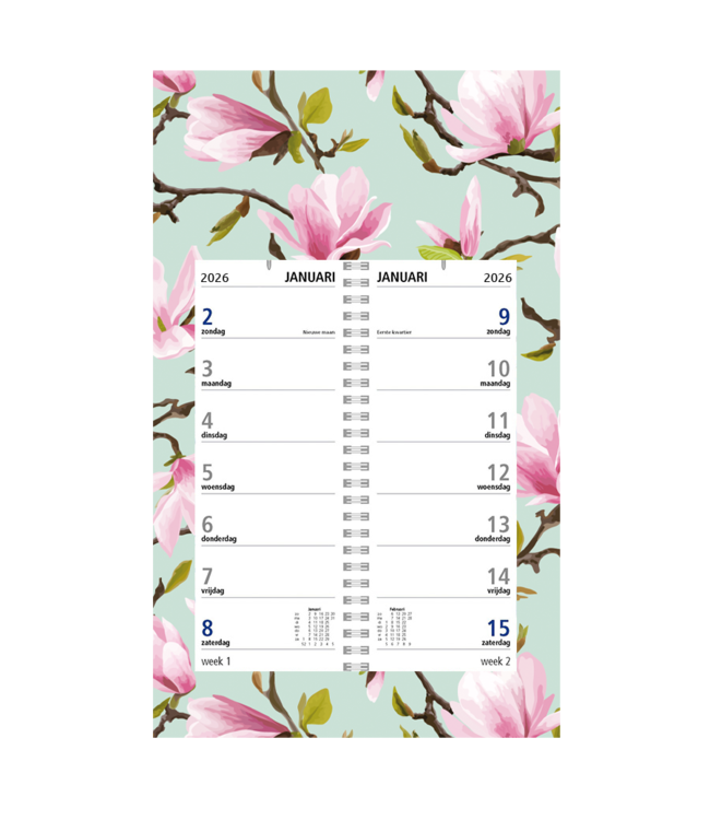 357-DZ: 48x Omlegweekkalender 2026 op dessin schild - 1 doos