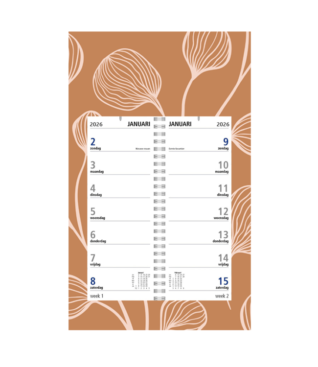357-DZ: 48x Omlegweekkalender 2026 op dessin schild - 1 doos