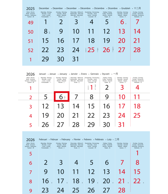359-05-001: 5x Driemaandkalender 2027