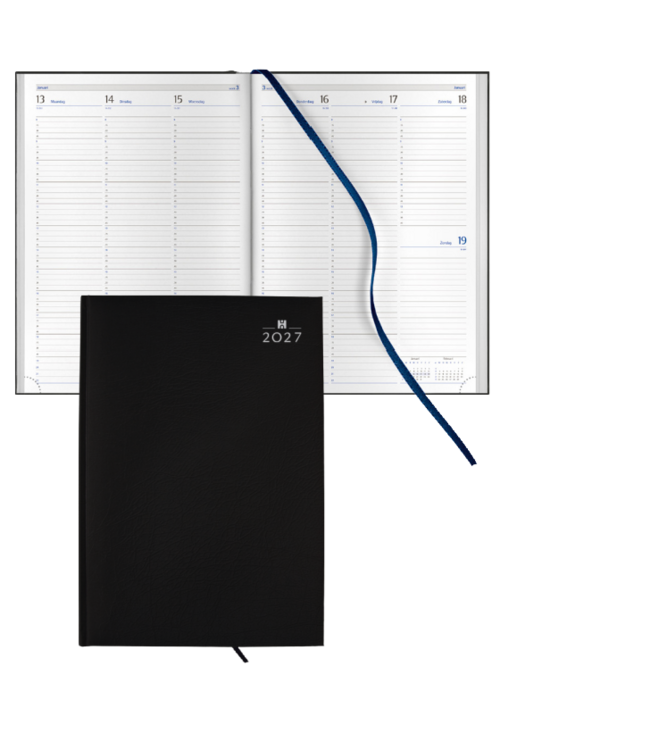 946-CL-840: 5x Bureau Agenda H46 Roma 2027 - omslag Taggia zwart