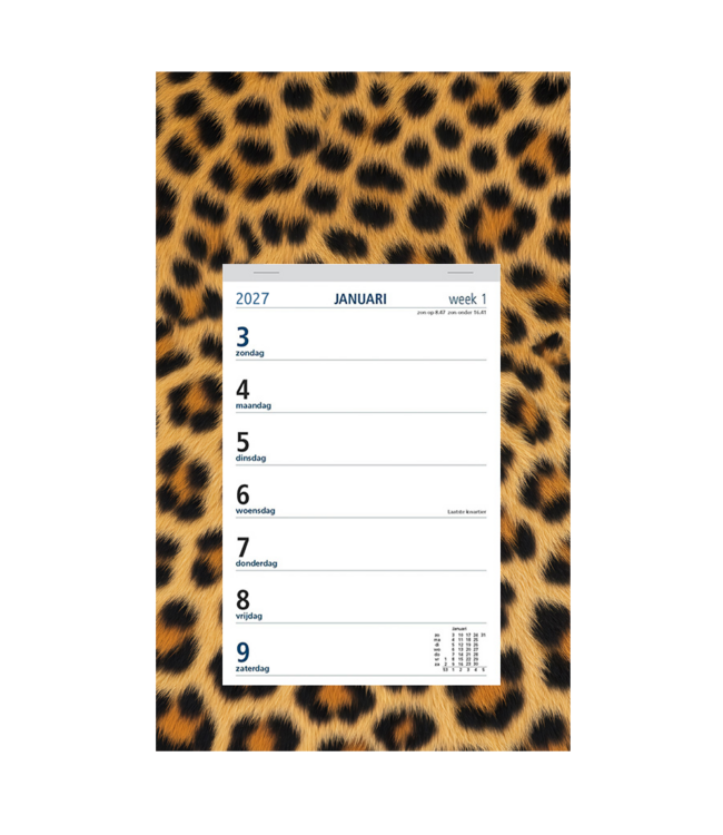 351-05-001: 12x Weekkalender 2027 op dessin schild