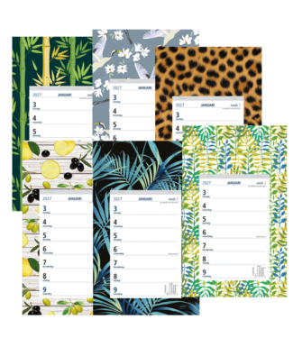 351-05-001: 12x Weekkalender 2027 op dessin schild