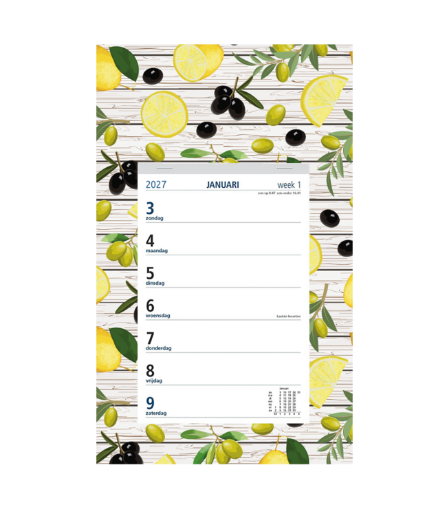 351-DZ: 48x Weekkalender 2027 op dessin schild - 1 doos