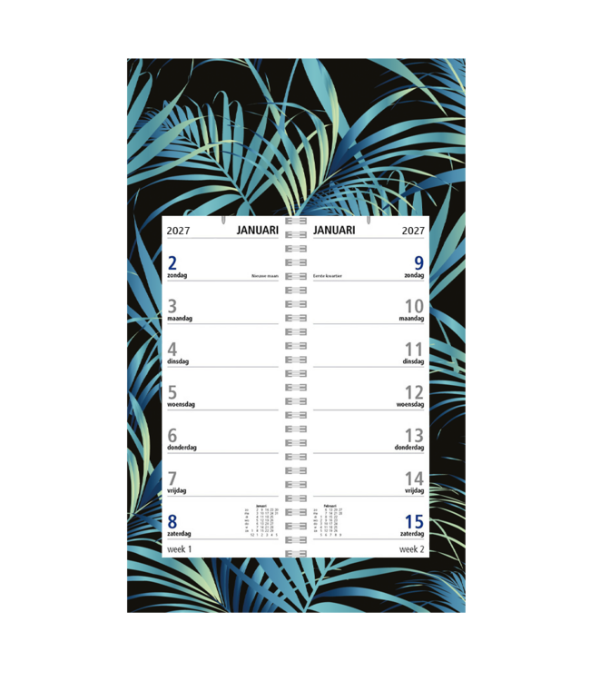 357-05-001: 12x Omlegweekkalender 2027 op dessin schild