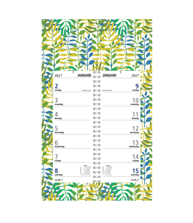 357-DZ: 48x Omlegweekkalender 2027 op dessin schild - 1 doos