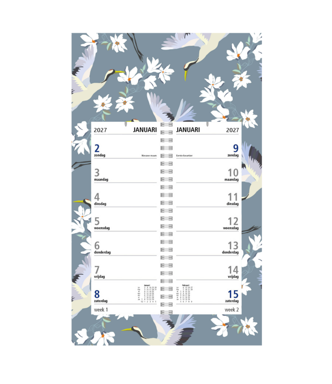 357-DZ: 48x Omlegweekkalender 2027 op dessin schild - 1 doos