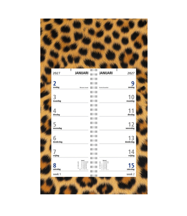 357-DZ: 48x Omlegweekkalender 2027 op dessin schild - 1 doos