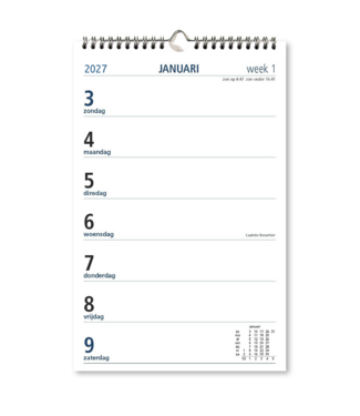 354-05-001: 10x Weekkalender 2027 wire-o, neutraal