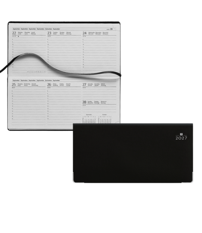 931-CL-840+: 3x Zakagenda H31 Genua 2027 - omslag Taggia zwart met hoekjes