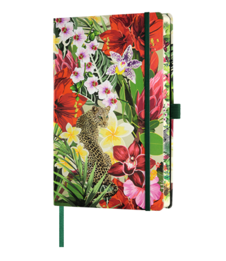 Castelli Milano 1938 Castelli Eden Leopard - notitieboek 13 x 21 cm gelinieerd
