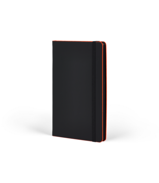 Castelli Milano 1938 Castelli Black Laser Neon Orange - notitieboek 13 x 21 cm gelinieerd