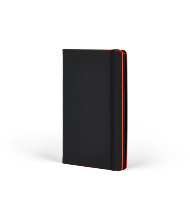 Castelli Milano 1938 Castelli Black Laser Neon Orange - notitieboek 13 x 21 cm gelinieerd