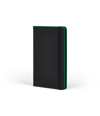 Castelli Milano 1938 Castelli Black Laser Green - notitieboek 13 x 21 cm gelinieerd