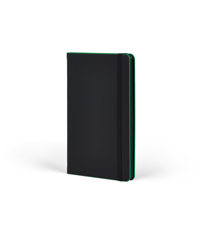 Castelli Milano 1938 Castelli Black Laser Green - notitieboek 13 x 21 cm gelinieerd