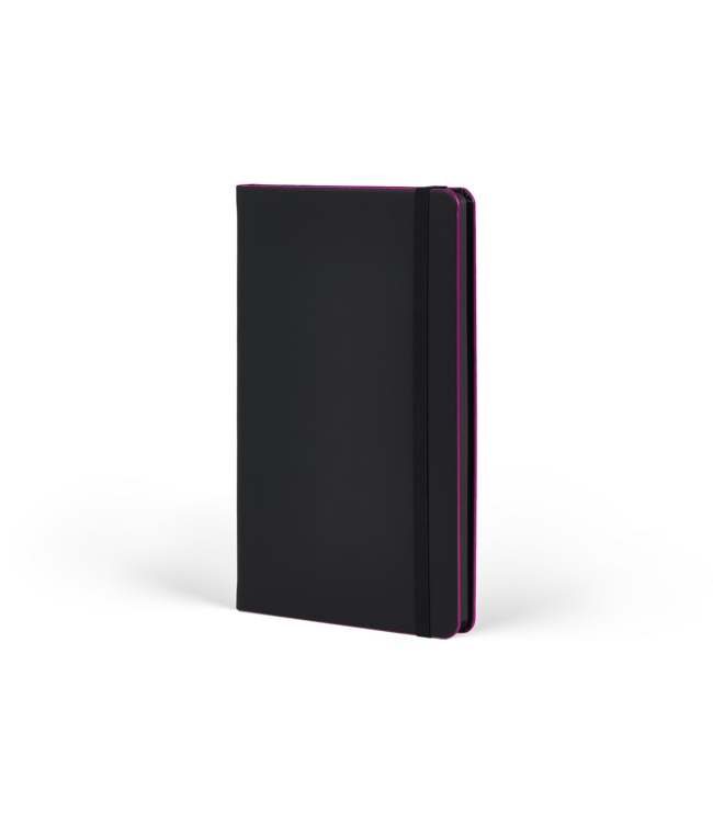 Castelli Milano 1938 Castelli Black Laser Fuchsia - notitieboek 13 x 21 cm gelinieerd