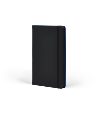 Castelli Milano 1938 Castelli Black Laser China Blue - notitieboek 13 x 21 cm gelinieerd