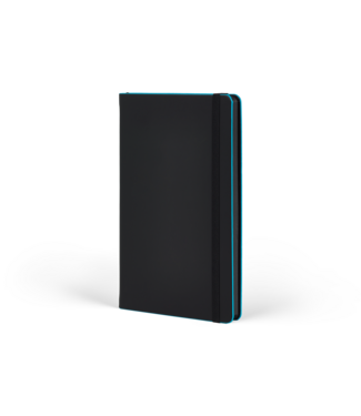 Castelli Milano 1938 Castelli Black Laser Aqua Blue - notitieboek 13 x 21 cm gelinieerd