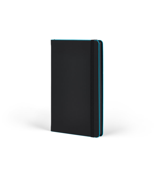 Castelli Milano 1938 Castelli Black Laser Aqua Blue - notitieboek 13 x 21 cm gelinieerd