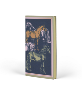 Castelli Milano 1938 Castelli Foulard Horses Meadow - notitieboek 13 x 21 cm gelinieerd