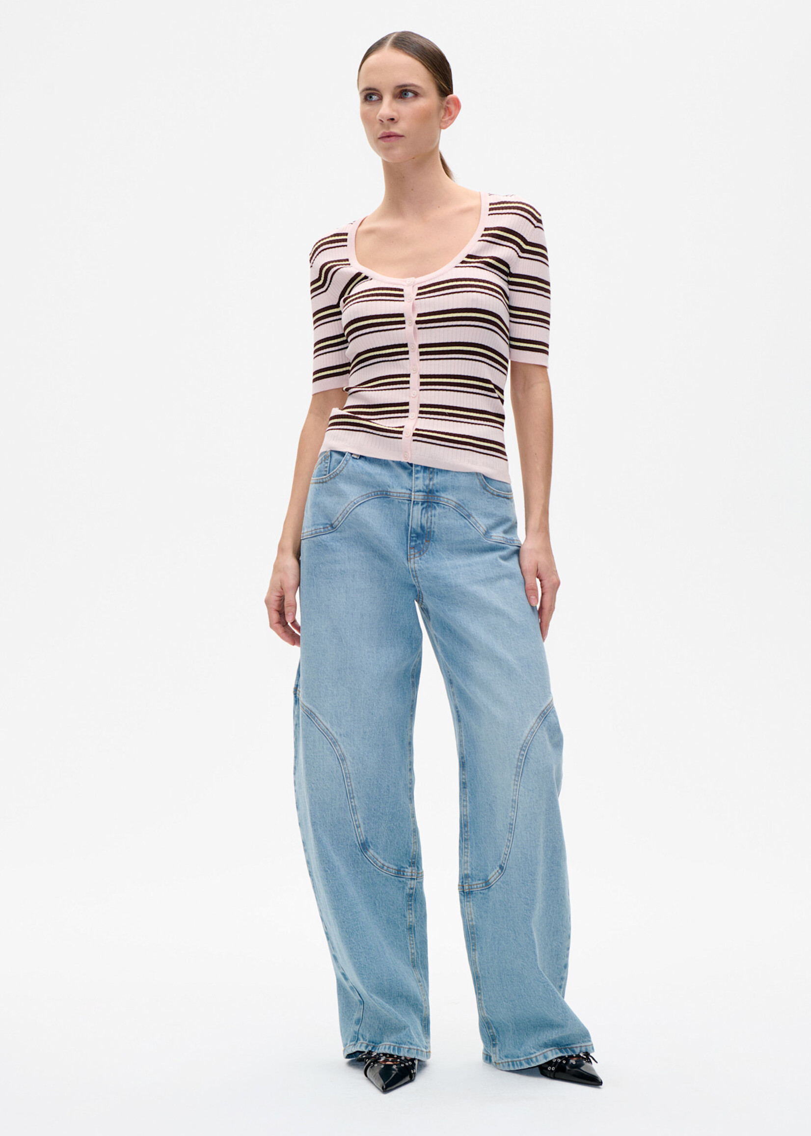Baum und Pferdgarten Calyn top pastel pink stripe