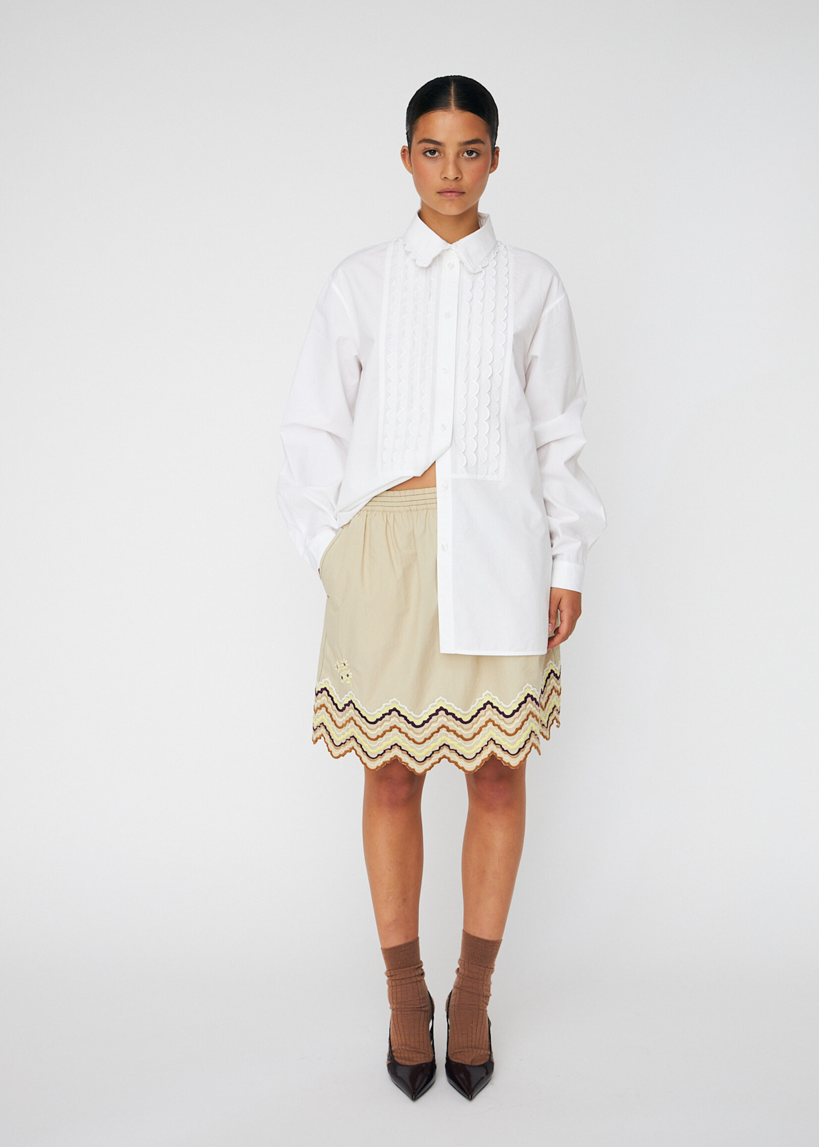 Stella Nova Cotton poplin shirt white