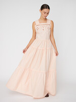 Stella Nova Embroidery Anglaise maxi strap dress soft powder