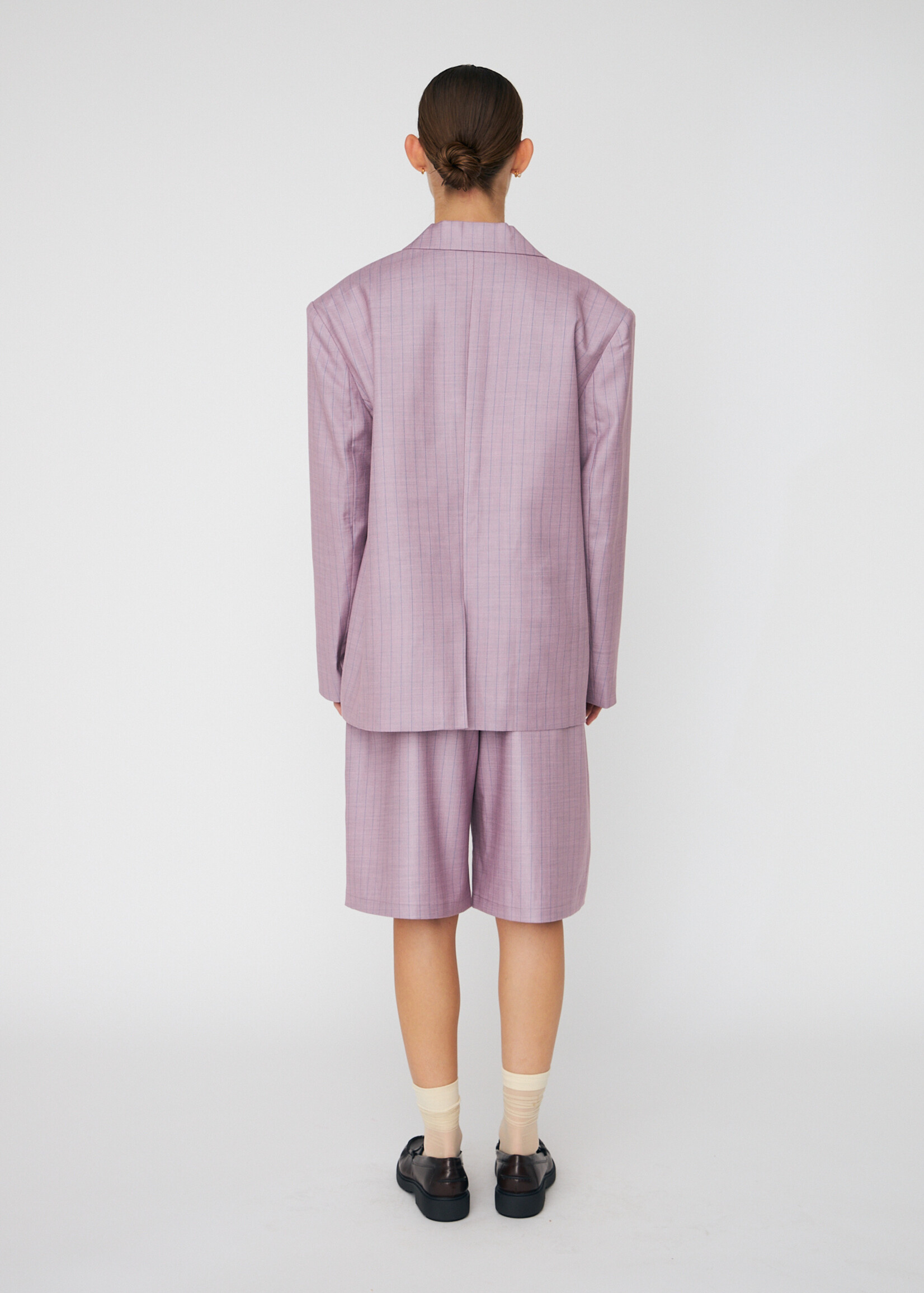 Stella Nova Striped oversized blazer light purple