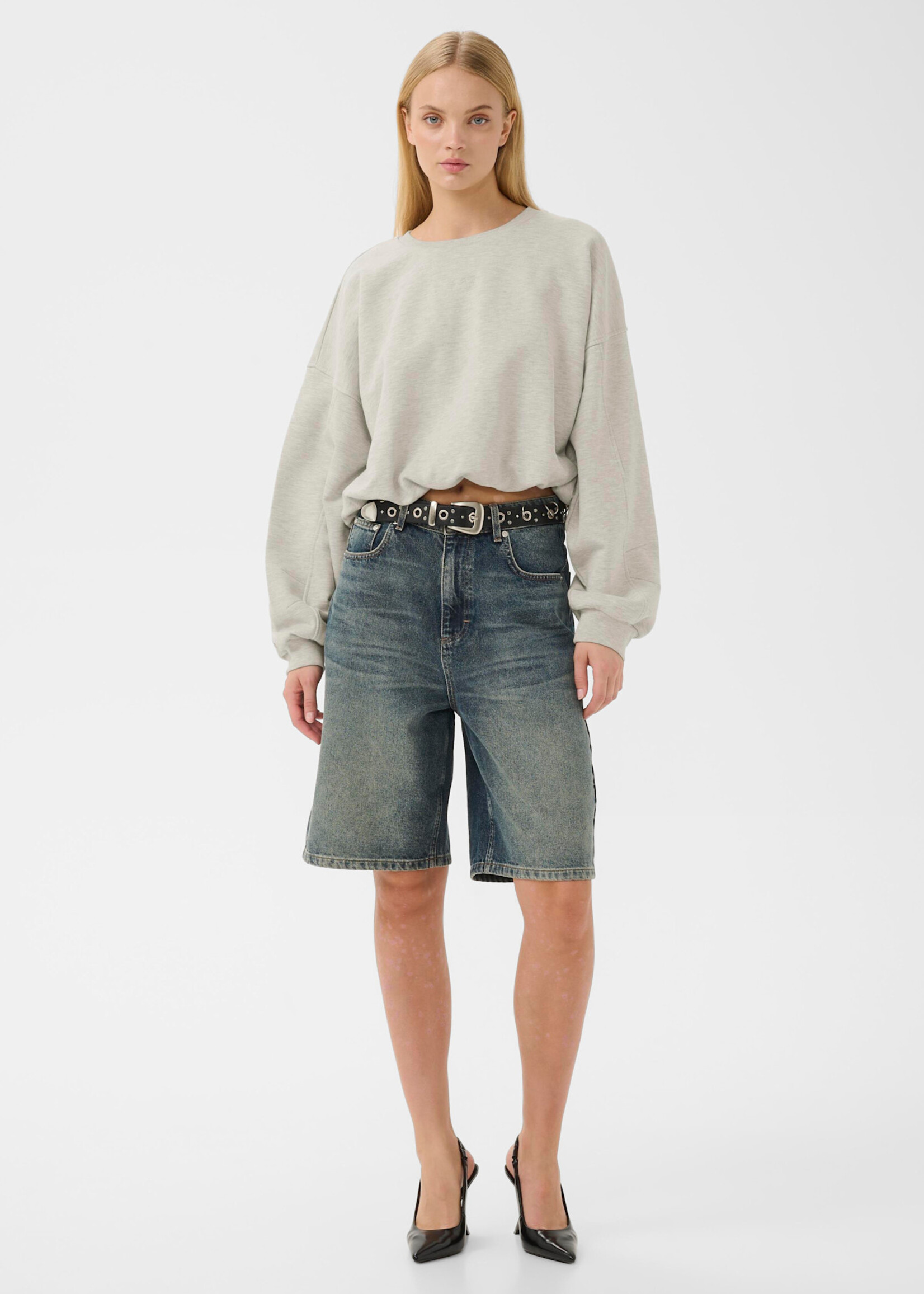 Gestuz Kahla mel sweatshirt light grey