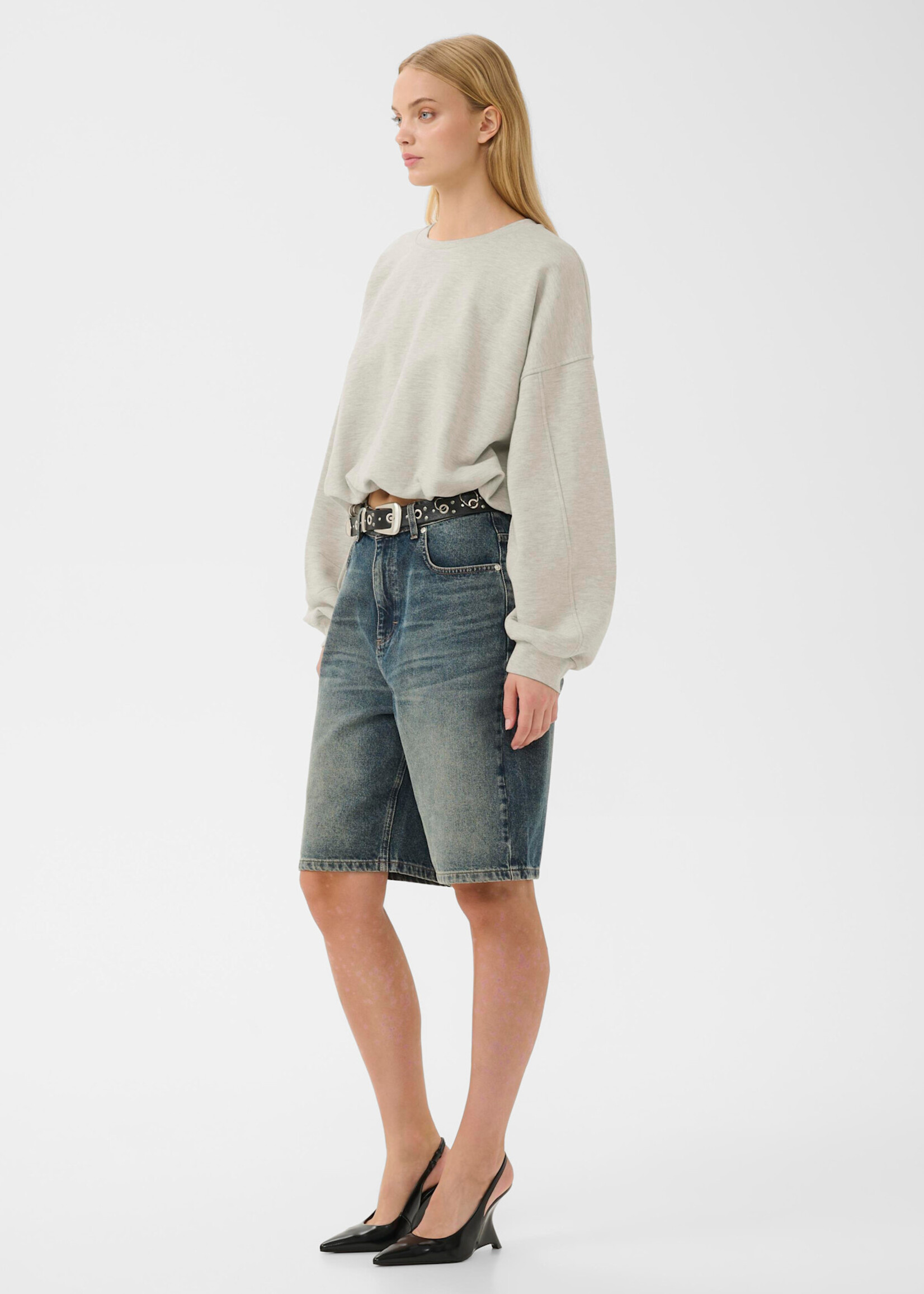 Gestuz Kahla mel sweatshirt light grey