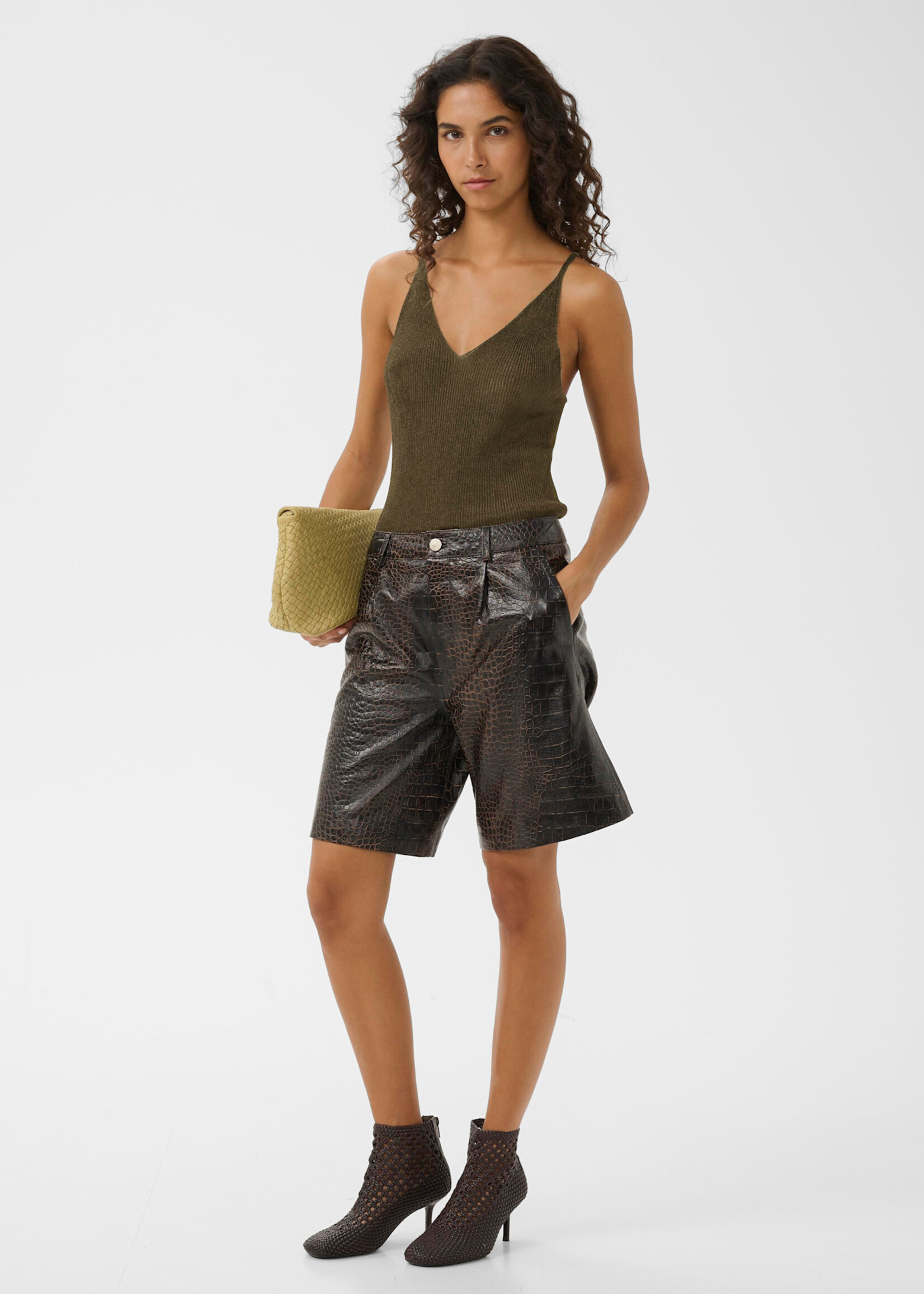 Gestuz Silvi singlet top olive metallic