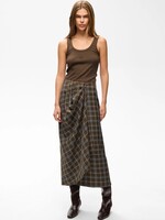 Gestuz Aleya skirt green olive check