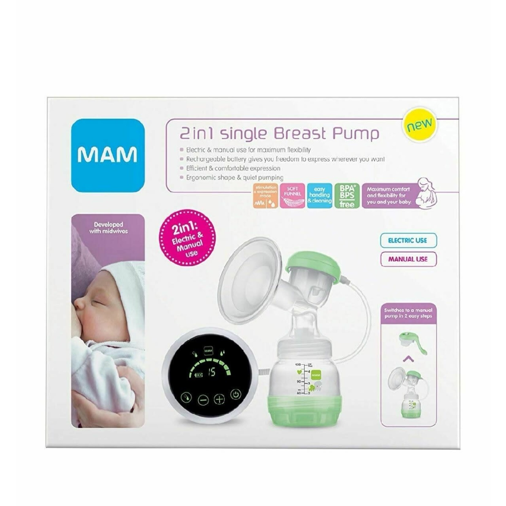 MAM MAM 2 IN 1 ELECTRIC BREAST PUMP LITTLE STARS