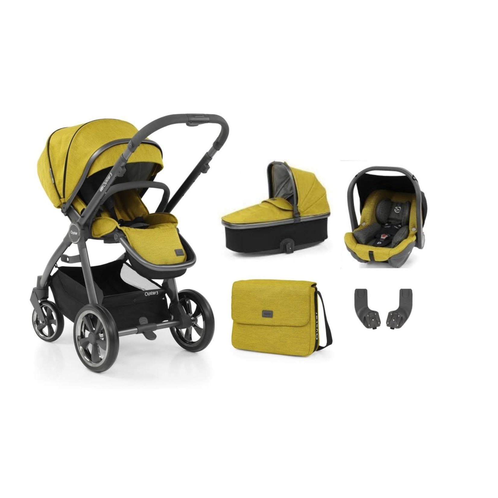 OYSTER BABYSTYLE OYSTER 3 COMPLETE 3 IN 1 TRAVEL SYSTEM  MUSTARD
