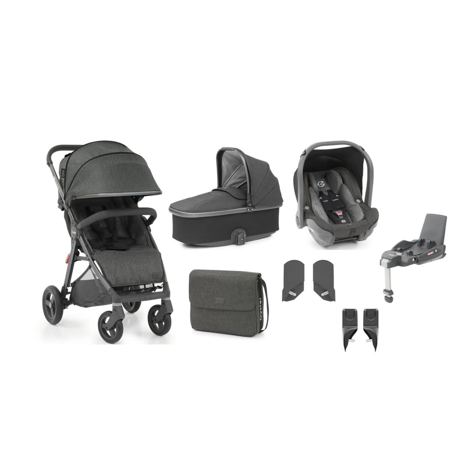 OYSTER BABYSTYLE OYSTER ZERO GRAVITY COMPLETE 3 IN 1 TRAVEL SYSTEM PEPPER inc. IOSFIX