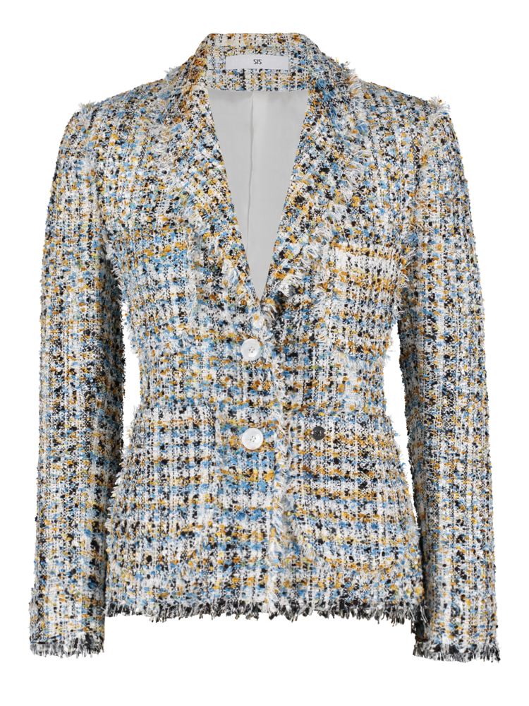 SIS by Spijkers en Spijkers Blue yellow tweed jacket