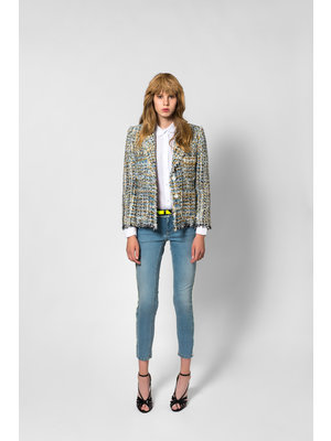 SIS by Spijkers en Spijkers Blue yellow tweed jacket