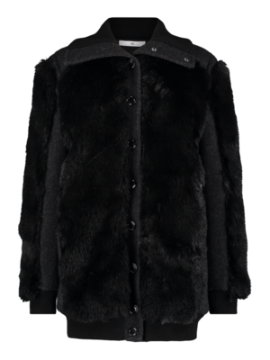 wool coat with faux fur