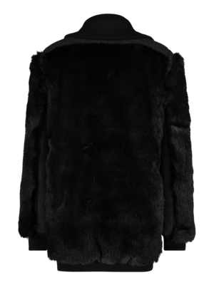 coat made of wool and vegan fur