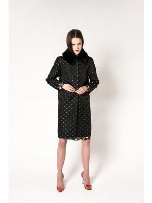 Coat with woven daisy flower