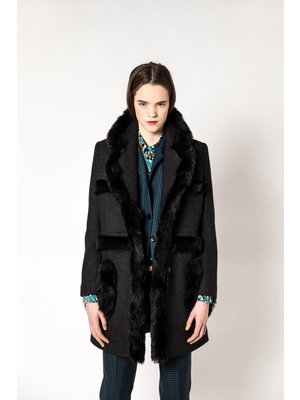 Jacket With Wool And Vegan Fur Spijkers En Jacket With Wool And Vegan Fur, Vegan Fur Coat French Connection