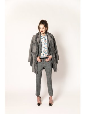 jacket with wool and vegan fur