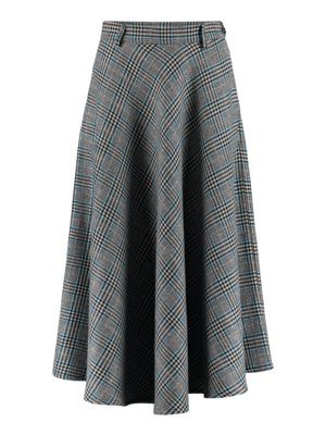 SIS by Spijkers en Spijkers Circle skirt blue grey check