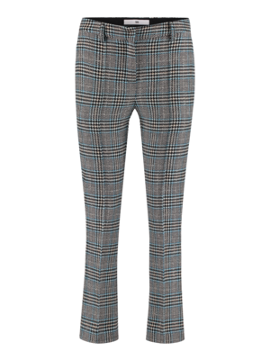 wool flared trousers with checks