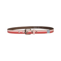 horizontaal gestreepte riem roze/rood