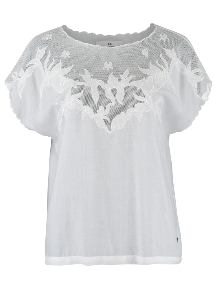 Flower lace top white