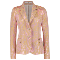 roze blazer in glans jacquard