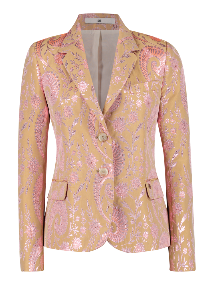 SIS by Spijkers en Spijkers roze blazer in glans jacquard