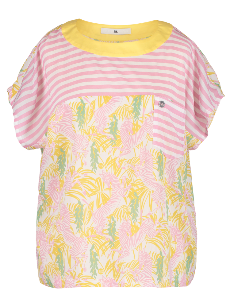 SIS by Spijkers en Spijkers Boxy top with pink ZEBRA print